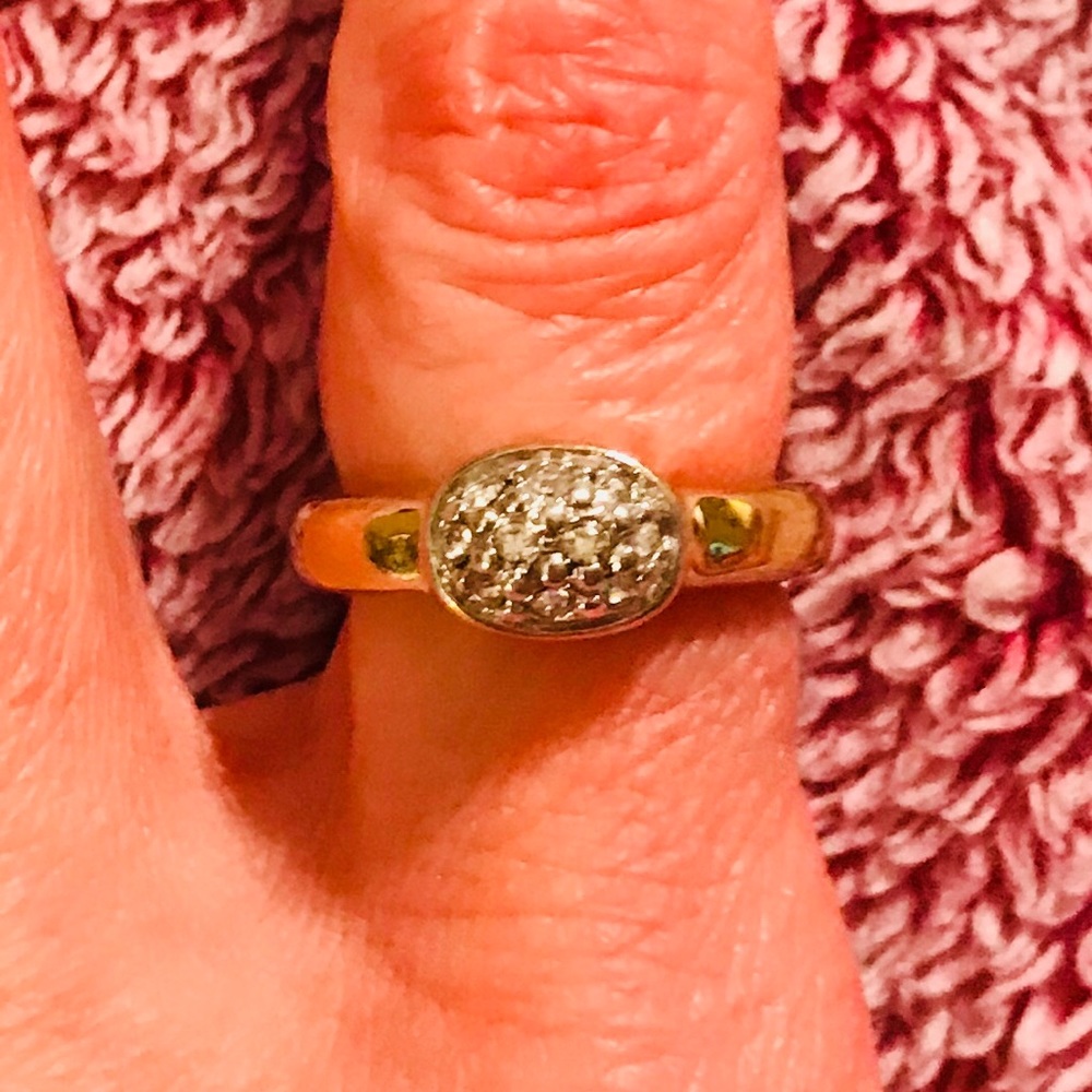 Gold (tone?) and diamond CZ ring size 8